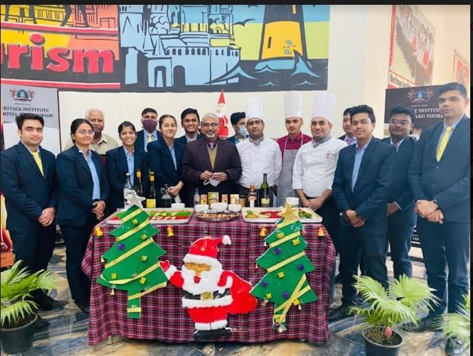 Heritage Institute of Hotel and Tourism Agra 15th Dec 2021 Cake Mixing 2021 photo 5